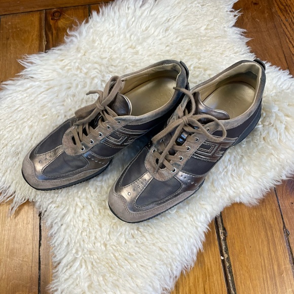 Hogan Interactive Tennis Shoes Bronze Sneakers Size 37. They run half size large - Picture 9 of 13